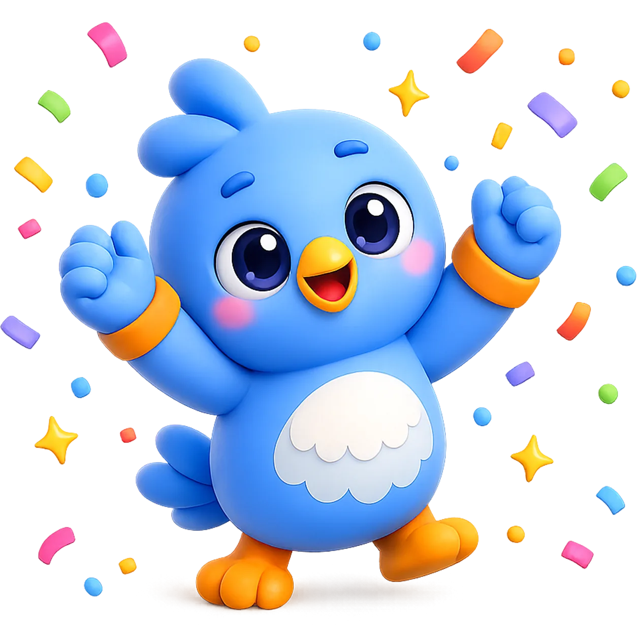 La mascotte Niidoo, un petit oiseau bleu, vous accueille
